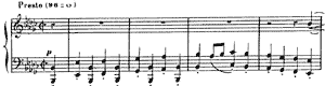 piano sheet music of Symphonie 4th part