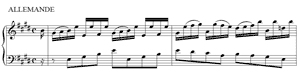 piano sheet music of French Suite