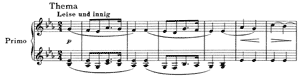 Variations on a Theme by R Schumann - for Four Hands  opus 23 E-flat Major by Johannes Brahms piano sheet music