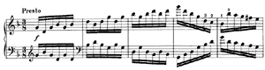 Study after a Presto by Bach (2 nd version)  no 3 G Minor by Johannes Brahms piano sheet music