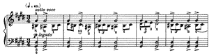 piano sheet music of Mazurka