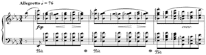 piano sheet music of Etude