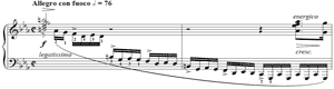 piano sheet music of Etude