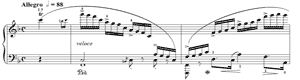 piano sheet music of Etude