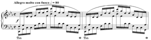 piano sheet music of Etude