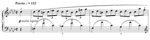 piano sheet music of Etude