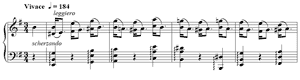 piano sheet music of Etude