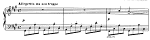 piano sheet music of Passepied