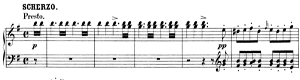 Scherzo; Presto  opus 16 no 2 E Minor by Felix Mendelssohn piano sheet music
