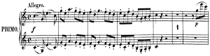 piano sheet music of Sonata for four hands