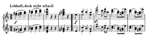 Waltz - For Four Hands  opus 65 no 1 A Minor by Johannes Brahms piano sheet music