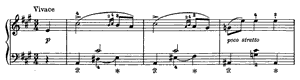 Vivace  opus 28 no 3 A Major by Edvard Grieg piano sheet music