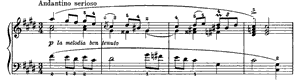 Andantino serioso  opus 28 no 4 C-sharp Minor by Edvard Grieg piano sheet music