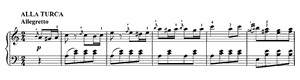 Alla Turca  K 331 A Minor by Wolfgang Amad�us Mozart piano sheet music