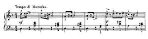 Mazurka  opus 39 no 11 D Minor by Peter Ilyitch Tchaikovsky piano sheet music