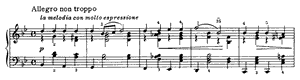 Sad Song  opus 40 no 2 B-flat Major by Peter Ilyitch Tchaikovsky piano sheet music