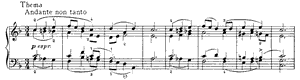 Original Theme and Variations  opus 19 no 6 F Major by Peter Ilyitch Tchaikovsky piano sheet music