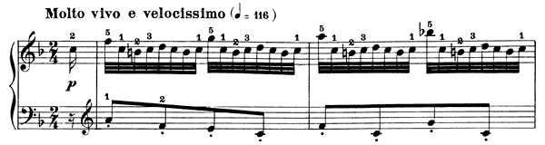 Study Op. 299 No. 14  in F Major by Czerny piano sheet music