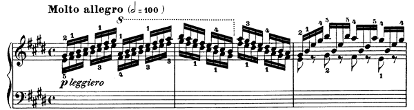 Study Op. 299 No. 29  in E Major by Czerny piano sheet music
