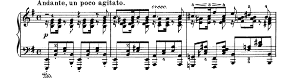 Andante, un poco agitato (Homeless) Op. 102 No. 1  in E Minor by Mendelssohn piano sheet music