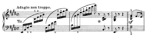 Adagio non troppo (Consolation) Op. 30 No. 3  in E Major by Mendelssohn piano sheet music