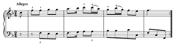Allegro - K. 1  c in F Major by Mozart