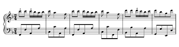 Piano Piece K. 33  in F Major by Mozart piano sheet music