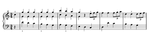 Minuet K. 61  in C Major by Mozart piano sheet music