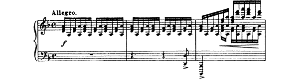 Allegro Op. 2 No. 1  in D Minor by Prokofiev piano sheet music