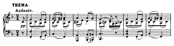 Ten Variations  D. 156  in F Major by Schubert piano sheet music