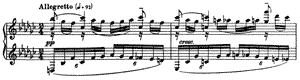 piano sheet music of Moment Musical