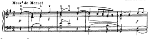 piano sheet music of Minuet on the Name of Haydn