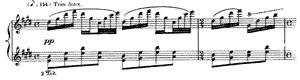 piano sheet music of Jeux d'eau