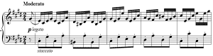 piano sheet music of Moment Musical