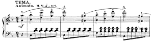 piano sheet music of Variations on the name 