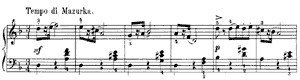 Mazurka  opus 39 no 11 D Minor by Peter Ilyitch Tchaikovsky piano sheet music