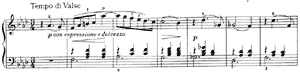 Sentimental Waltz  opus 51 no 6 F-Minor by Peter Ilyitch Tchaikovsky piano sheet music