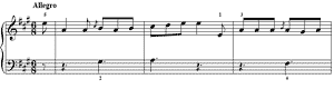 Short Appoggiaturas  no 9 A Major by Daniel Gottlob T�rk piano sheet music