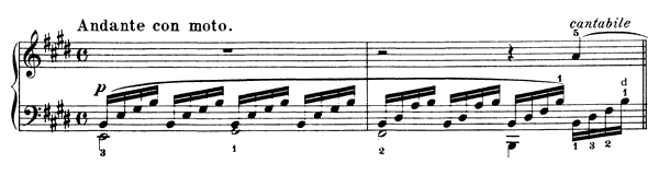 Andante con moto Op. 19 No. 1  in E Major by Mendelssohn piano sheet music