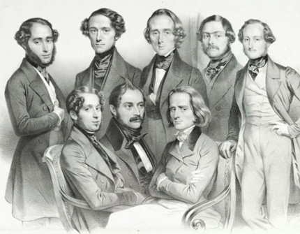 J. Rosenhain, T. Döhler, F. Chopin, A. Dreyschock, S. Thalberg, P. E. Wolff, A. von Henselt and F. Liszt