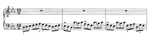 Fughetta BWV 961    in C Minor by Bach piano sheet music