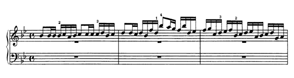 Fugue - after Reinken BWV 954    in B-flat Major by Bach piano sheet music