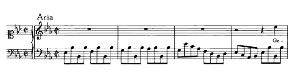 Aria: Gedenke doch, mein Geist, zurükke BWV 509    in E-flat Major by Bach piano sheet music