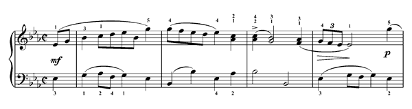 March (by C. P. E. Bach)  BWV Anh. 127  in E-flat Major by Bach piano sheet music