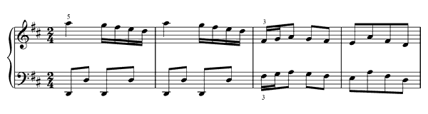 Musette  BWV Anh. 126  in D Major by Bach piano sheet music