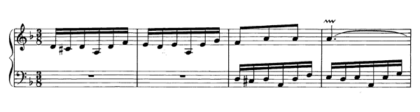 Small Prelude BWV 935    in D Minor by Bach piano sheet music