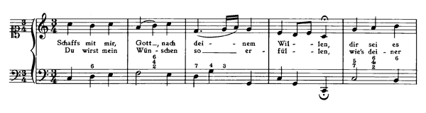 Chorale: Shaffs mit mir, Gott BWV 514    in C Major by Bach piano sheet music