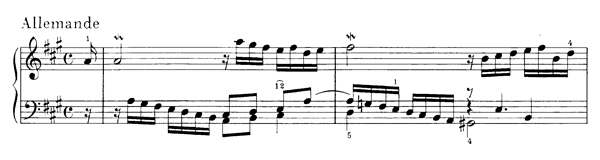 Suite BWV 832    in A Major by Bach piano sheet music