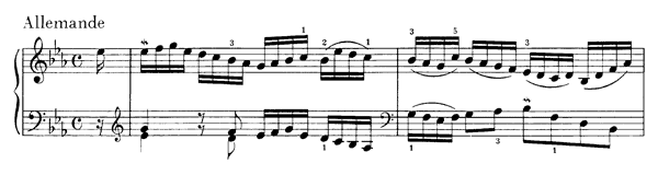Suite BWV 819    in E-flat Major by Bach piano sheet music