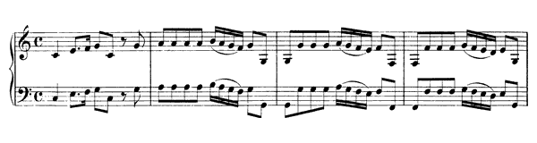 Concerto Transcription - unknown source BWV 977  in C Major by Bach piano sheet music
